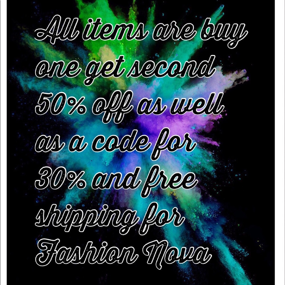 All items are buy one get second item 50% off